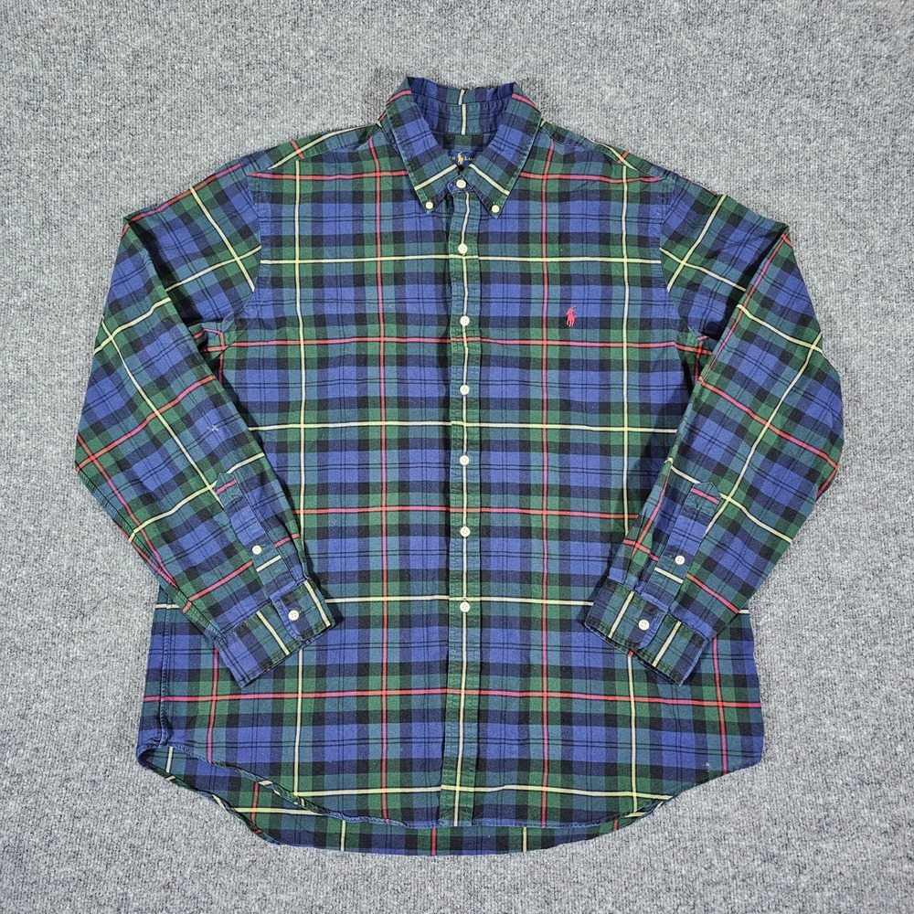 Ralph Lauren Men's Plaid Button Down Shirt Long Sleeve LT Tall Classic Fit Red - Picture 1 of 6